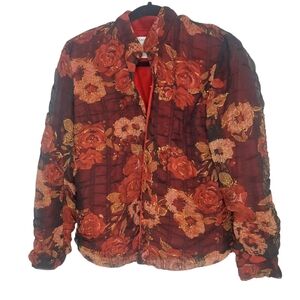 Sheer Overlay Velvet Floral  Baroque Jacket Coldwater Creek Size PS
